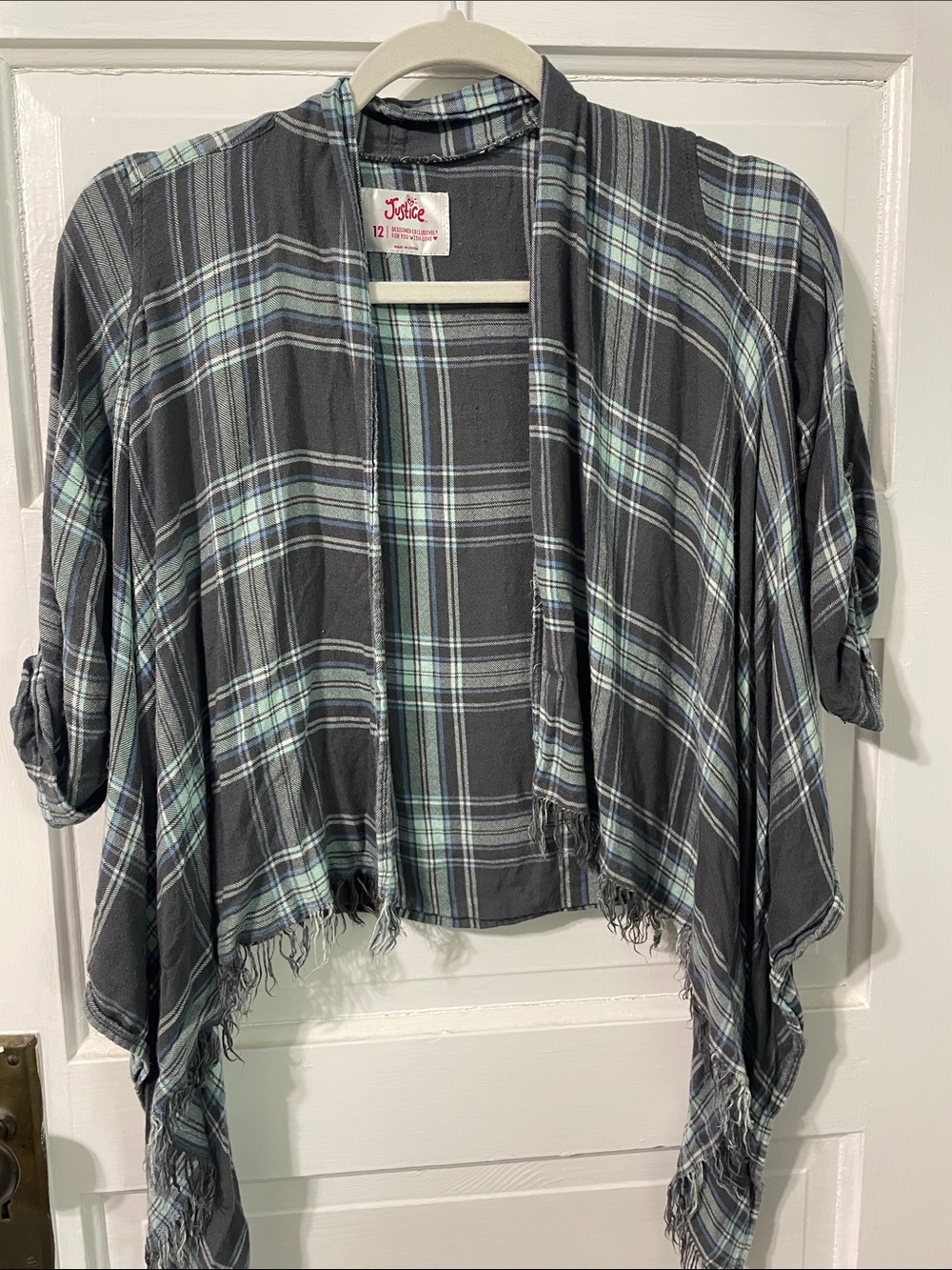 Justice girls plaid top